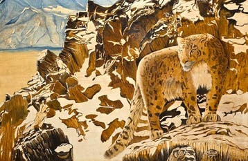 Italiaanse school (XX) - Puma sulle rocce