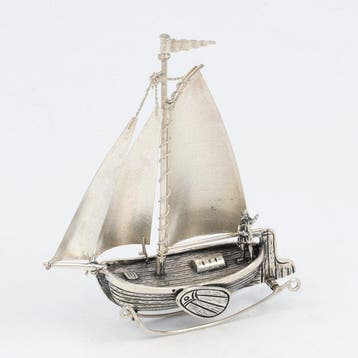 NO RESERVE - J. Niekerk - Zeilboot Skûtsje - Beeldje,