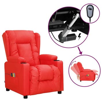 vidaXL Massagestoel elektrisch kunstleer rood, Verzenden, Nieuw