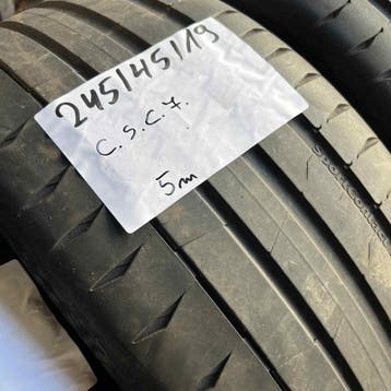 2 x Continental SportContact 7 245-45-19 Zomerbanden 5mm, 19 inch, Ophalen of Verzenden, Band(en), Personenwagen