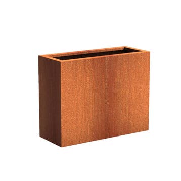 Cortenstaal plantenbak 100x40x80cm - Met bodem, Nieuw, Rechthoekig, Metaal, Tuin