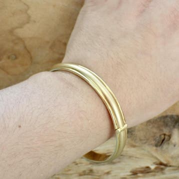 Massief gouden slavenarmband., Ophalen of Verzenden, Gebruikt, Goud, Goud