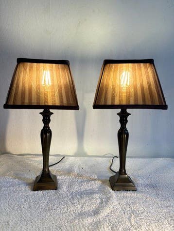 Light Makers - Tafellamp (2) - Messing, Textiel, Metaal
