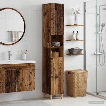 vidaXL Badkamerkast met Open Plank ALKMAAR Oud hout 30 x 31, Verzenden, Nieuw