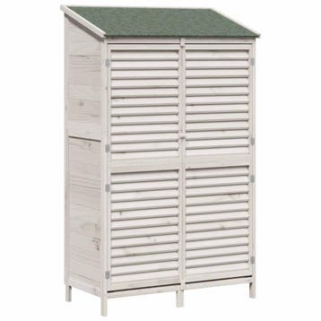 vidaXL Tuinschuur met dak Wit 106 x 56 x 176,5 cm Massief, Verzenden, Nieuw