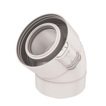 UbiFit Bocht 45° Klemband Conc PP/KS 60/100 wit, Ophalen of Verzenden, Nieuw