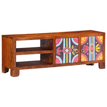 vidaXL TV-meubel 110x30x40 massief acaciahout meerkleurig, Verzenden, Nieuw