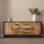 Dressoir Mangohout Neal 190 cm, Verzenden, Nieuw, Overige houtsoorten, Industriële meubels