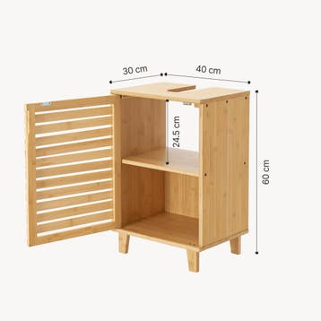 [en.casa] Bamboe wastafelonderkast Iveland 60x40x30 cm houtk, Verzenden, Nieuw