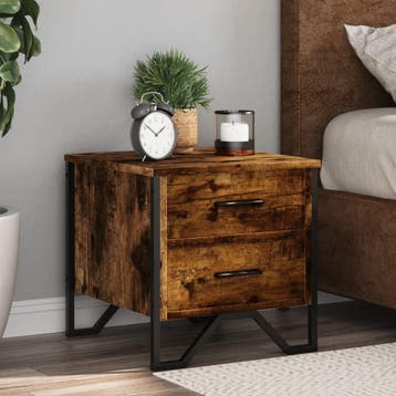 vidaXL Nachtkastjes 2 st 40x41x40 cm bewerkt hout gerookt, Huis en Inrichting, Slaapkamer | Nachtkastjes, Minder dan 45 cm, Verzenden