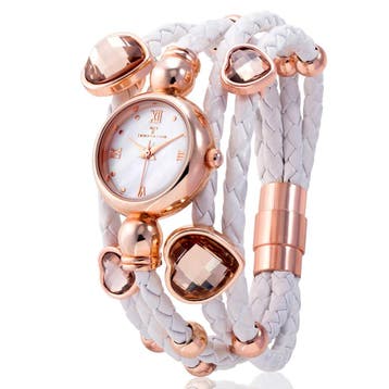 Temptation dames WIT horloge TEA-2015-03, kralen en hangers, Nieuw