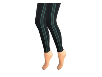 Dames legging - Katoen - Gestreept - Zwart-Groen, Verzenden, Nieuw