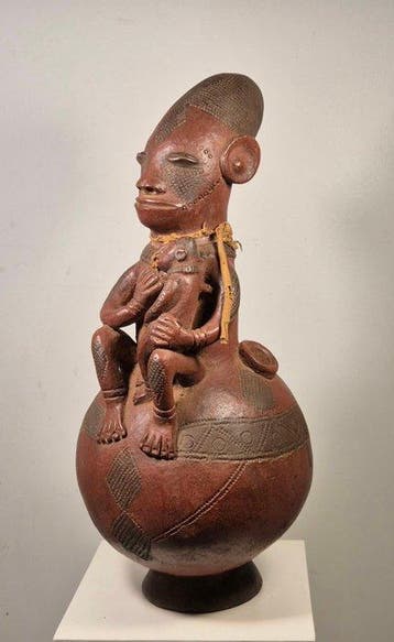 Vaas - Terracotta - Prachtige Mangbetu-vaas