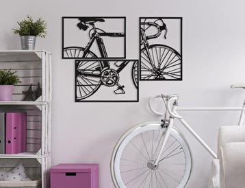 WANDPANEEL FIETSSET 3 STUKS CM 40X1,3X60 (ENKEL FORMAAT), Ophalen of Verzenden, Nieuw