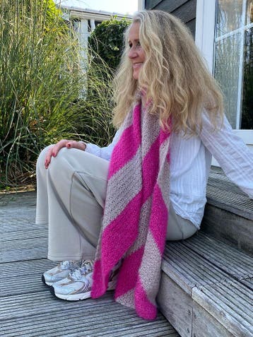 Haakpatroon Sjaal Asymmetrisch met diagonalen van Drops Ki, Ophalen of Verzenden, Nieuw