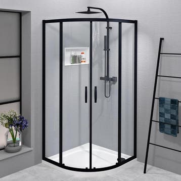 Aanbieding: Douchecabine Gelco Sigma Simply Black Kwartrond, Ophalen of Verzenden, Nieuw, Douche