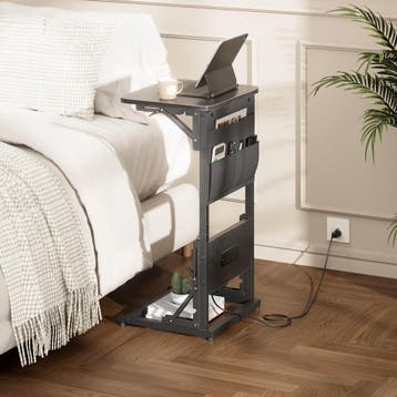 Laptoptafel - Bijzettafel - Verstelbaar - 70x40x30 - Zwart -, Huis en Inrichting, Tafels | Sidetables, Verzenden, Zo goed als nieuw