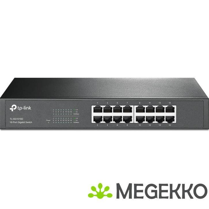 TP-LINK 16-Port Switch Gigabit TL-SG1016D, Computers en Software, Netwerk switches, Nieuw, Verzenden