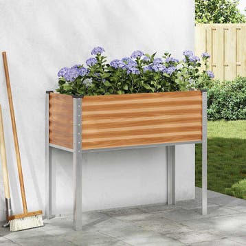 vidaXL Plantenbak Licht Bruin 100 x 45 x 90 cm, Verzenden, Minder dan 60 cm, Nieuw, Metaal