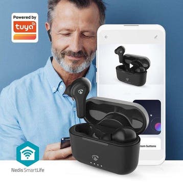 Oortjes draadloos - Bluetooth - USB C - Zwart - Nedis •, Verzenden, Zo goed als nieuw