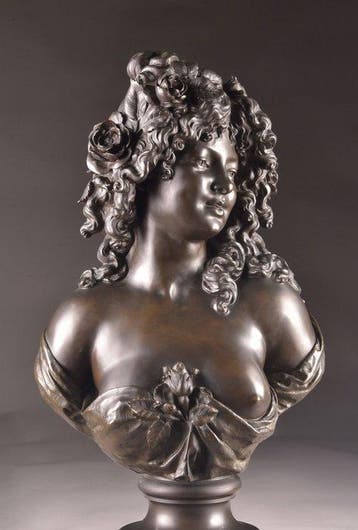 Groot gepatineerd bronzen borstbeeld, toegeschreven aan, Antiek en Kunst, Antiek | Meubels | Stoelen en Banken