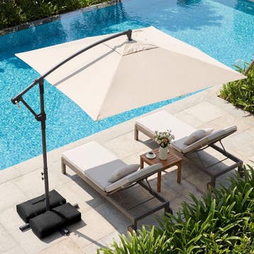 2dekans | Coast Vierkante Hangparasol - 360° draaibaar -, Ophalen of Verzenden, Zo goed als nieuw