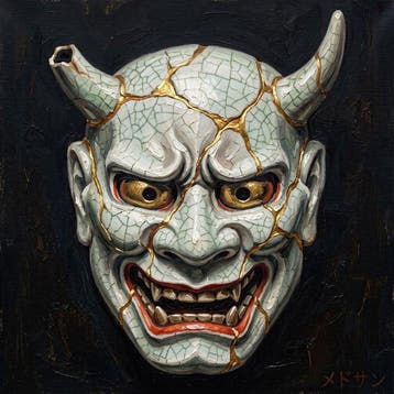 MEDSAN - Kintsugi Hannya Mask () - UNIQUE WORK, Antiek en Kunst