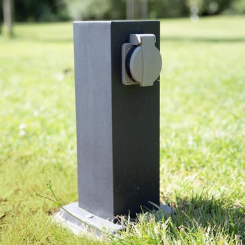 Tuinstopcontact zwart Dubbel buitenstopcontact Decoratie, Zwart, Overige materialen, Verzenden, Nieuw