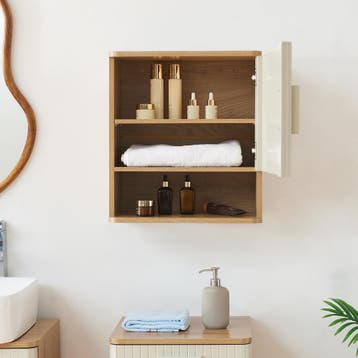 Badkamer wandkast Ferrersp 50x45x24 cm eikenkleurig en haver, Verzenden, Nieuw