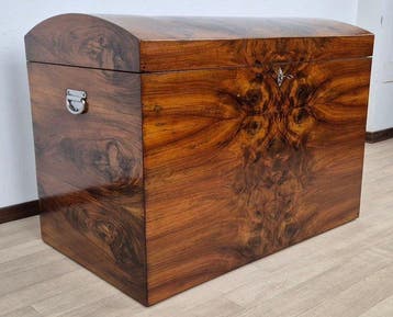 Baule Art Déco Emiliano 1934 - Cassapanca - Walnootradica -, Antiek en Kunst