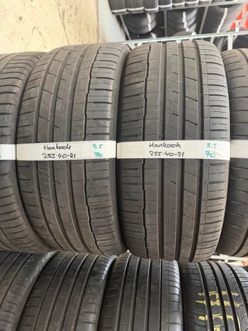 255-40-21 Hankook Zomerbanden 5.5mm Incl Montage 255 40 21, Auto-onderdelen, Ophalen, Gebruikt, 255 mm, 21 inch