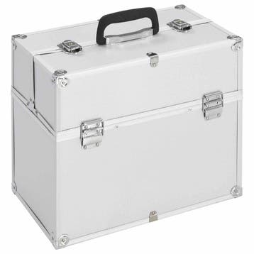 vidaXL Make-up koffer 38x23x34 cm aluminium zilverkleurig, Sieraden, Tassen en Uiterlijk, Verzenden, Nieuw, Zilver