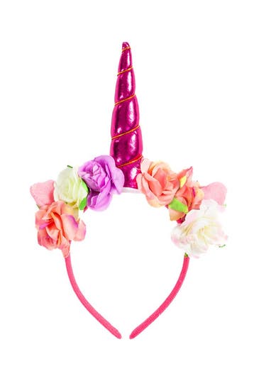 KIMU® Eenhoorn Haarband Bloemetjes Roze Band Donkerroze Unic, Kleding | Dames, Ophalen of Verzenden, Nieuw, Carnaval, Accessoires