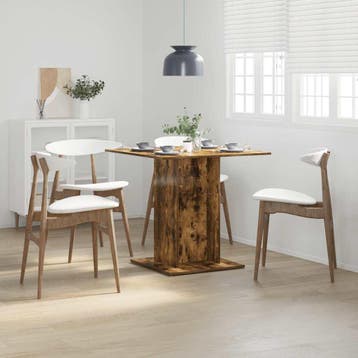 vidaXL Eettafel 80x80x75 cm bewerkt hout gerookt eiken, Huis en Inrichting, Tafels | Eettafels, Verzenden, Nieuw