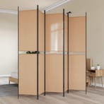 vidaXL 5-Panel Room Divider Beige 250 x 220 cm Stof, Huis en Inrichting, Verzenden, Nieuw