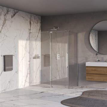 Brauer Stellar - Douchecabine met Draaideur - Helder Glas -, Doe-het-zelf en Verbouw, Sanitair, Ophalen of Verzenden, Nieuw, Rvs
