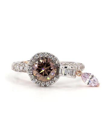 Statement ring - 18 karaat Witgoud - 1.94ct. tw. Gemengde
