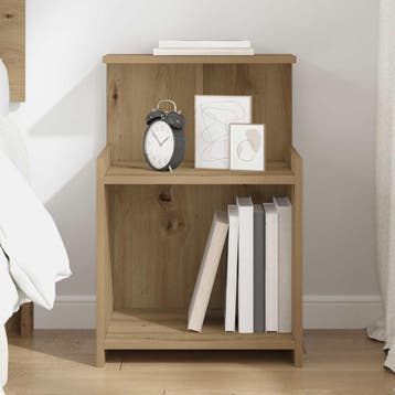 vidaXL Nachtkastje Artisan Eiken 40 x 35 x 60 cm Bewerkt, Minder dan 45 cm, Verzenden, Nieuw, 55 tot 70 cm