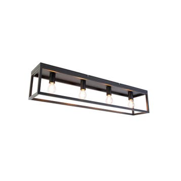 Smart plafondlamp zwart 99,5 cm incl. 4 Wifi A60 - Cage, Verzenden, Nieuw