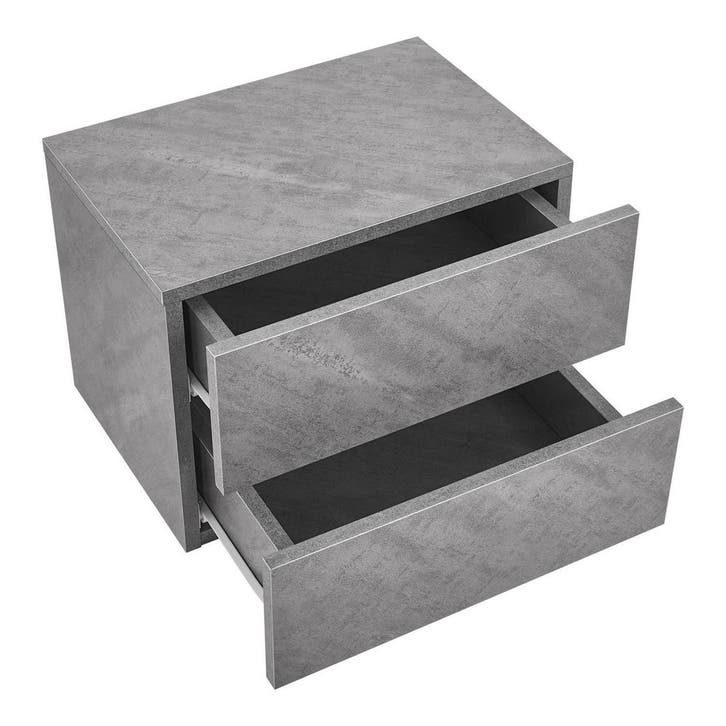 Zwevend Nachtkastje - 40 x 29 x 30 cm - Grijs - 2 Lades, Huis en Inrichting, Slaapkamer | Nachtkastjes, Nieuw, Verzenden