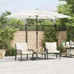 vidaXL Parasol met stalen paal 300x200x250 cm wit, Tuin en Terras, Verzenden, Nieuw, 3 tot 4 meter