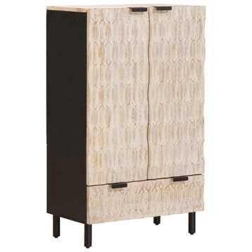 vidaXL Hoge kast met lade Witte Was Afwerking 60 x 33 x 100, Huis en Inrichting, Woonaccessoires | Cd- en Dvd-rekken, Verzenden