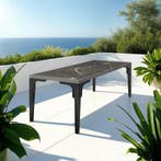 Wicker tafel Foggia 196x87x76cm - grijs, Tuin en Terras, Tuinsets en Loungesets, Verzenden, Nieuw