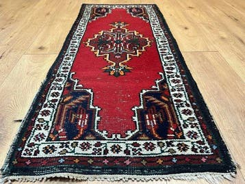 Handgeknoopte Indo Täbriz tapijtloper – geometrisch, Nieuw