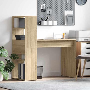 vidaXL Bureau met plank Sonoma Eiken 113 x 54 x 120 cm, Verzenden, Nieuw
