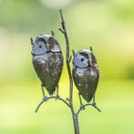 Twee uilen op een metalen staaf - Mooievogels.nl, Antiek en Kunst, Ophalen of Verzenden