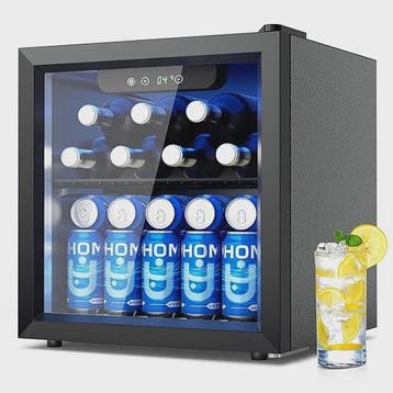 Compacte Drankenkoelkast 55 Blikjes | Glazen Deur & LED Verl, Verzenden, Nieuw
