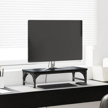 vidaXL Monitor Stand Zwart eiken 55 x 23 x 14 cm Bewerkt, Verzenden, Nieuw