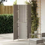 vidaXL Kamerverdeler Grijs 146 x 180 cm poly rattan, Verzenden, Nieuw