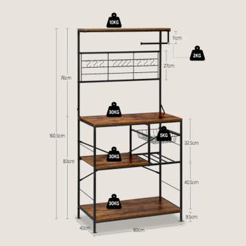 Stellingkast Keuken Industrieel – Keukenkast Rustiek Bruin, Verzenden, Nieuw